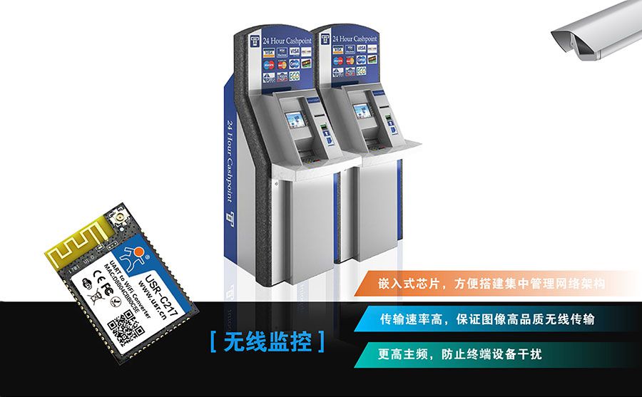 低功耗嵌入式串口轉(zhuǎn)WIFI模塊：無(wú)線監(jiān)控