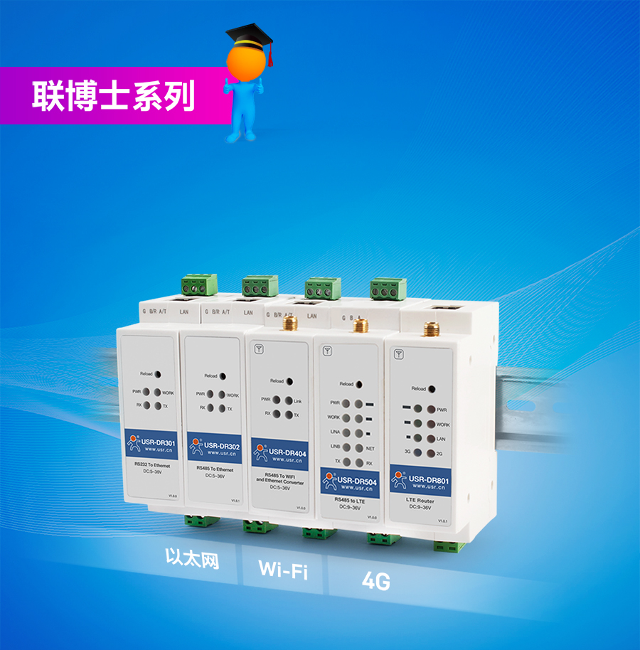 有人主推聯(lián)博士系列：導(dǎo)軌式聯(lián)網(wǎng)設(shè)備包含工業(yè)路由器、DTU、串口服務(wù)器